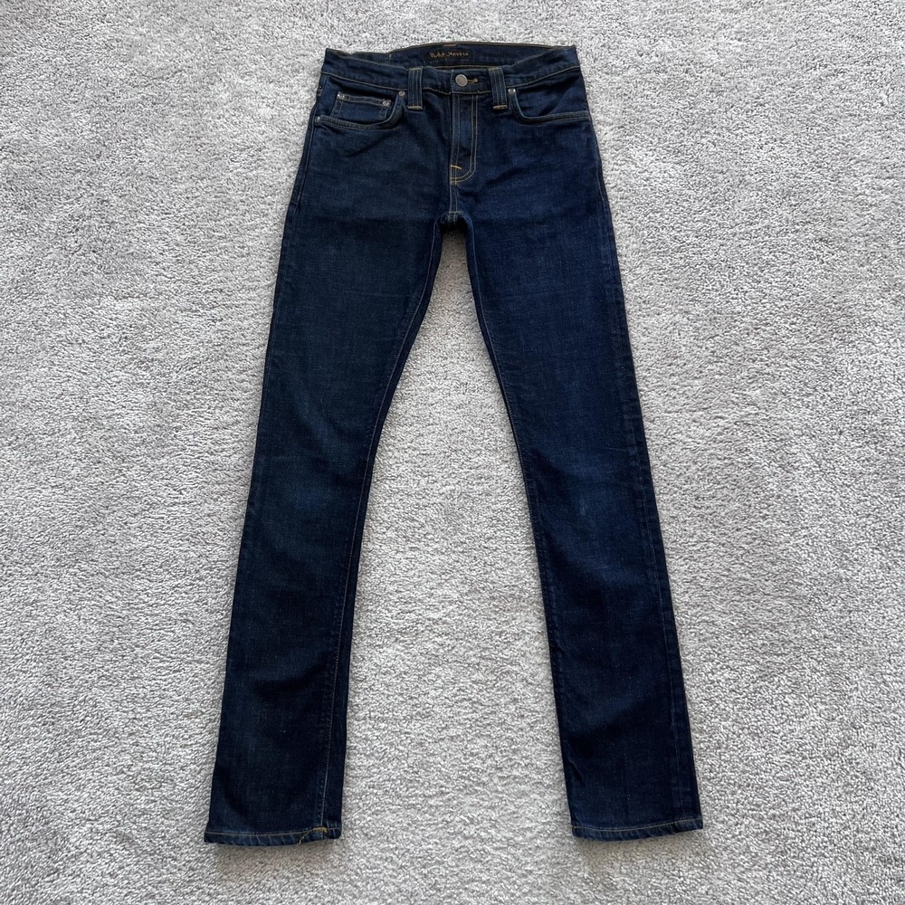 Nudie Jeans Co Tube Tom Twill‎ Rinsed Jeans Mens 28x30 Blue Slim Stretch Denim